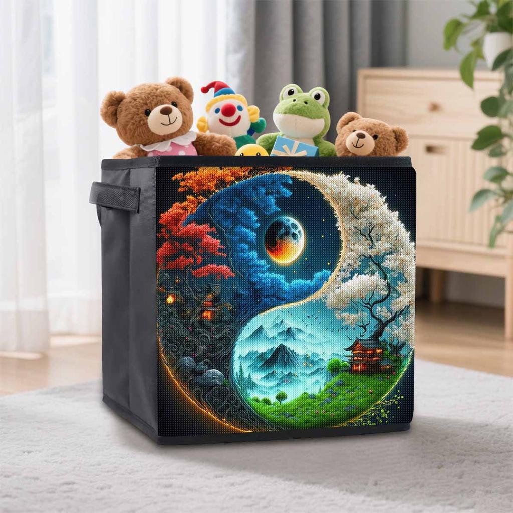 Light and Darkness 5D Diamond Painting Storage Basket Full Round Drill Mosaic Diamond Embroidery Cross Stitch Kits Home Decor Home Decor
