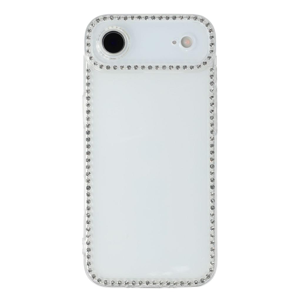 For iPhone 17 Air TPU Case Rhinestone Decor Clear Phone Back Cover,Precise Cutout