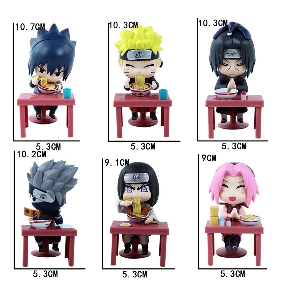 Naruto Anime Sasuke Uchiha Naruto Kakashi Anime Figures Mini PVC model Naruto Shippuden Ramen Theme Series  Toy Gift