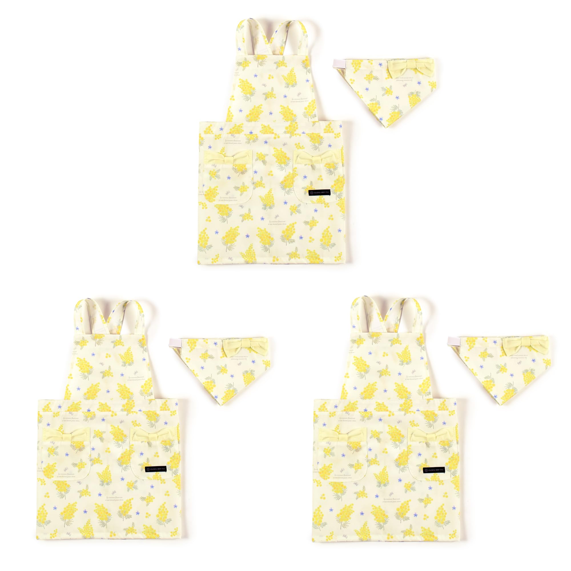 

ЯРКИЙ КОНФЕТНЫЙ СТИЛЬ Фартук с перекрестной спинкой Водоотталкивающий Не требующий глажки Мимоза Флер Набор из 3 предметов Симпатичный детский фартук для девочек Набор треугольного шарфа Детский фартук Малыш