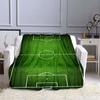 Soccer Football Field Print Flannel Blanket Soft Warm Throw Bedroom Sofa Game Room Birthday Gift Indoor Home Bedding Decor