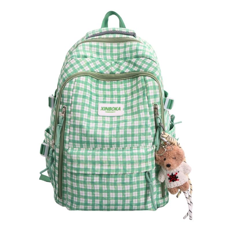 

Женский легкий школьный рюкзак для студентов большой вместимости с цветными блоками зелёный