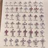 Pink Rhinestone Cross Nail Art Decorations: Multiple Styles of Wearable Metal Nail Accessories