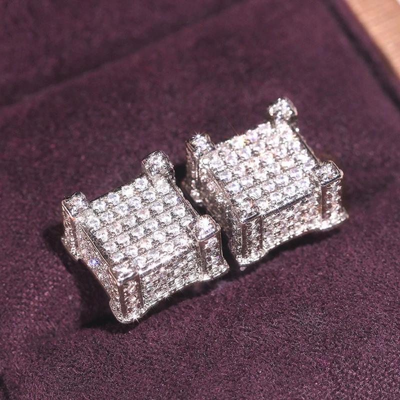 Huitan Luksusowe Modne Damskie Kolczyki Sztyfty z Jasną Cyrkonią Sześcienną Modny Złoty Kolor/Kolor Stopu Cynku Akcesoria na Co Dzień