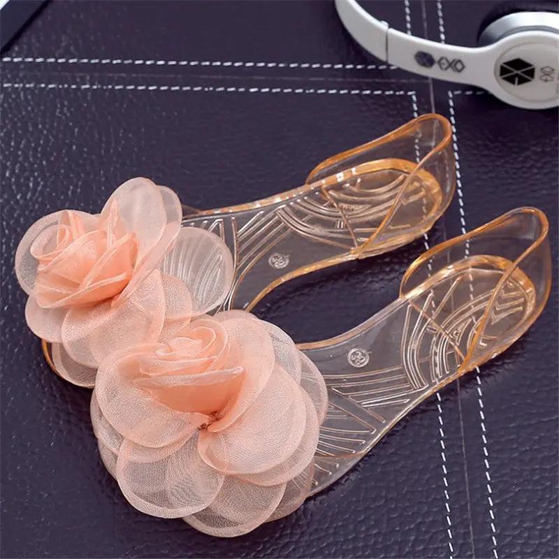Fashion Women's Shoes No Heel Bow Footwear Transparent Jelly Summer 2024 Beach Sandals for Woman Outdoor Crystal Flat Rubber Trend H Vip