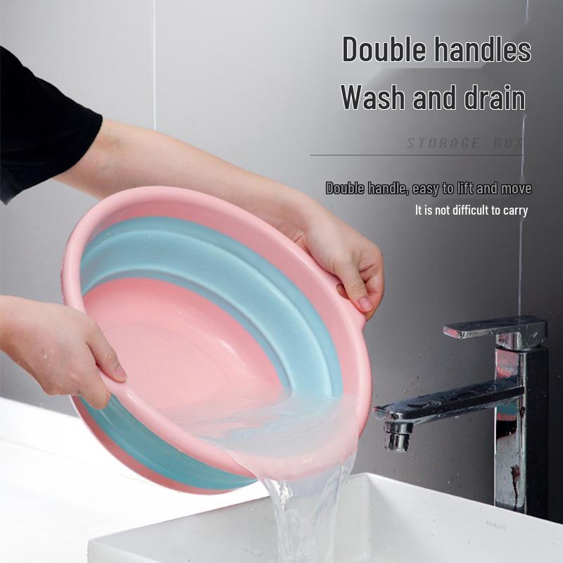 Portable Silicone Foldable Wash Basin - Large, Durable, Multi-purpose for Dorm or Foot Use