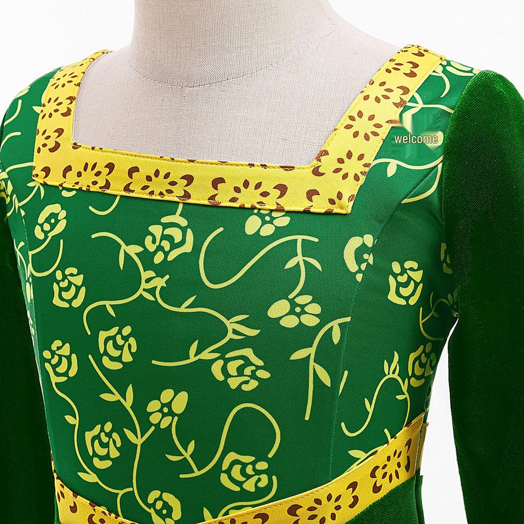 Rochie Cosplay Verde Prințesa Fiona Shrek pentru Performanță Scenică