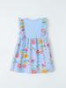 Summer Girls' Cartoon Lace Princess Dress - European American Style, Round Neck