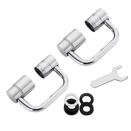 1/2Pcs Faucet Mechanical Arm with Gentle Face Wash Dual Water Jet Mode Rotable Bubbler Extension Rod Faucet Attachment