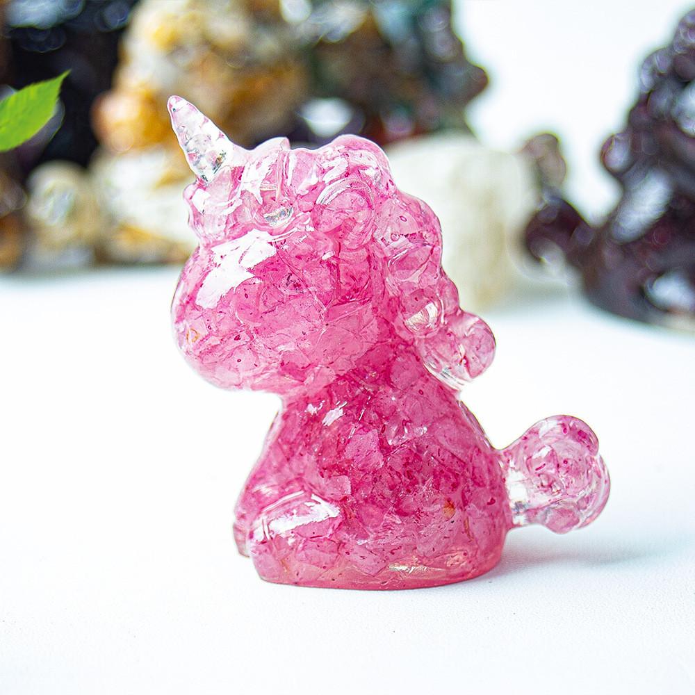 Unicorn Resin Figurine With Handcrafted Crystal Texture For Home Decor And Giftgiving