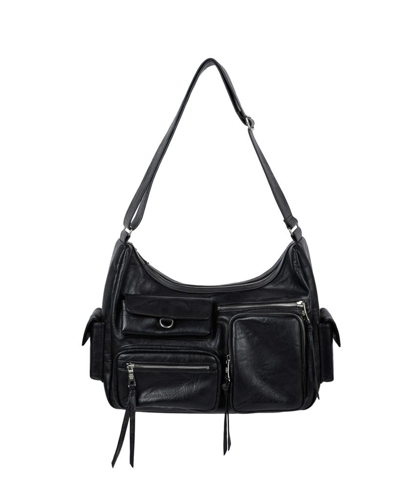 Iugamakaras Multi Pocket Leather Bag (Black)
