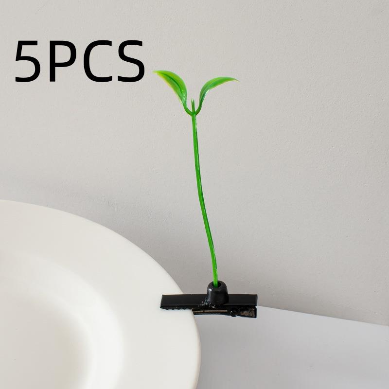 

5/10 шт. Корейская заколка для волос с зеленой травой-проростком, простая заколка-утиный клюв, милая заколка для волос в виде растения-боба для женщин, девочек, аксессуары для волос, подарки