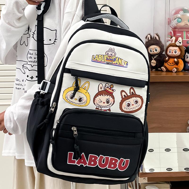 LABUBU Rucksack Schultasche Rucksack Kindertasche LABUBU Grundschulrucksack Mädchen Junge Schulrucksack 6 Farben