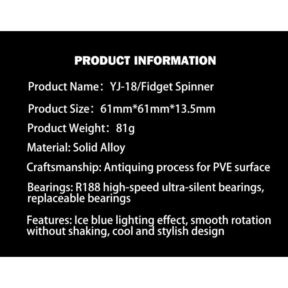 Boys Fidget Spinners Metal Luminous EDC Finger Toys Stress Relief Pressure Reduction Relieving Stress Stress-re
