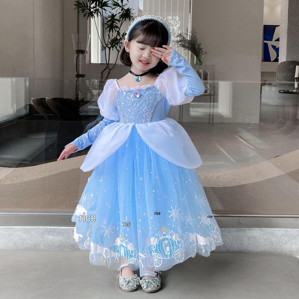 2025 Spring Cinderella Princess Gown for Girls - Halloween Dress