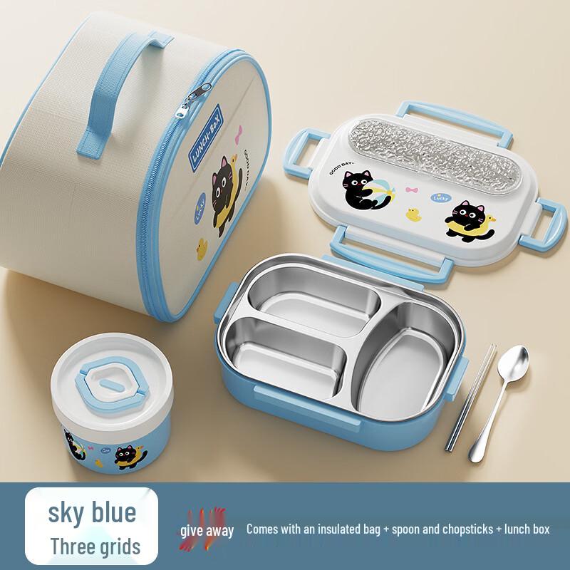 RuHan 316 Stainless Steel 3-Compartment Lunch Box