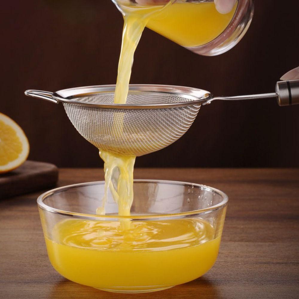 Stainless Steel Frosting Filter Ergonomic Handle Kitchen Colander Food Strainer  Soy Milk