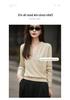 Women's Slimming V-Neck Merino Wool Sweater – Warm, Fine Gauge Knitwear for Stylish Commuting