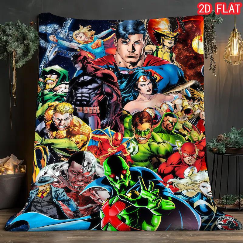 

Justice League Team Logo Pattern Blanket Lightweight Cozy Warm for Bed Living Room Stylish Home Decor for Teens Adults 75x90cm