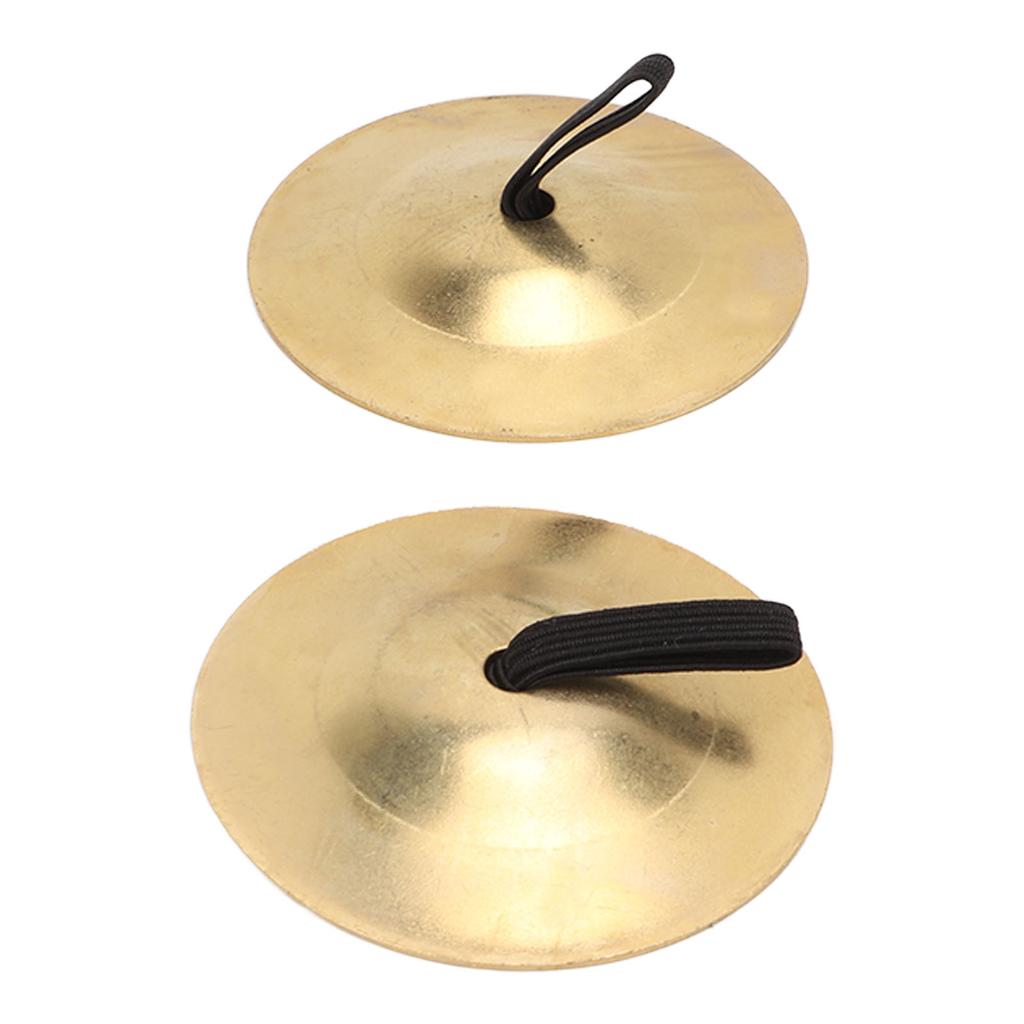 2Pcs Finger Cymbals Pure Copper Wear Resistant Easy Grip Finger for Dance Party Holiday