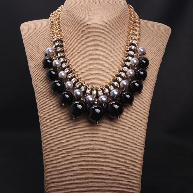 

European and American Fashion Texture Multi-layer Pearl Rhinestone Short Collarbone Necklace Exaggerated Women s Accessories 2026 45CM