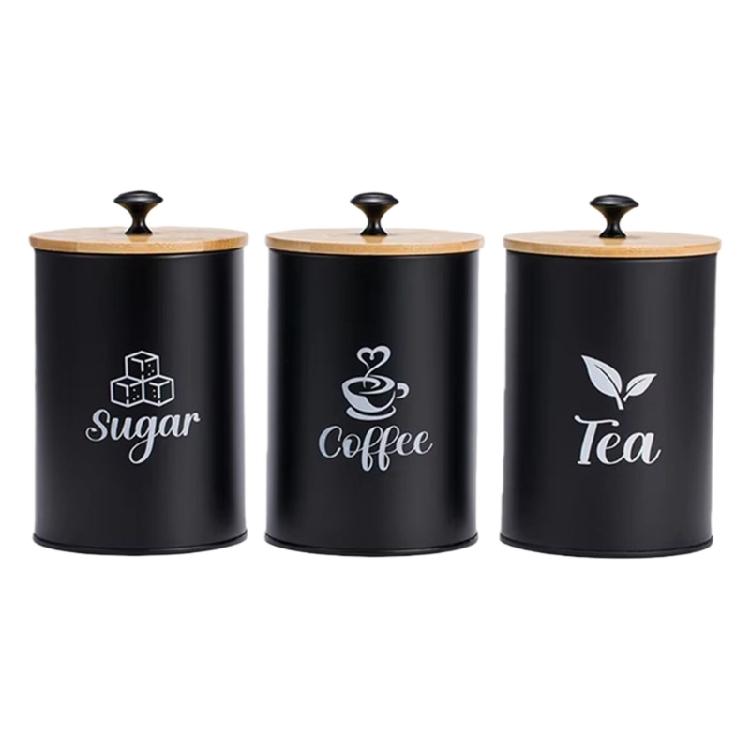 

Bamboos Lid Coffee Teas Sugar Jar Practical Storage Canister with Sealed Lid Kitchen Counter Organization Tool 1