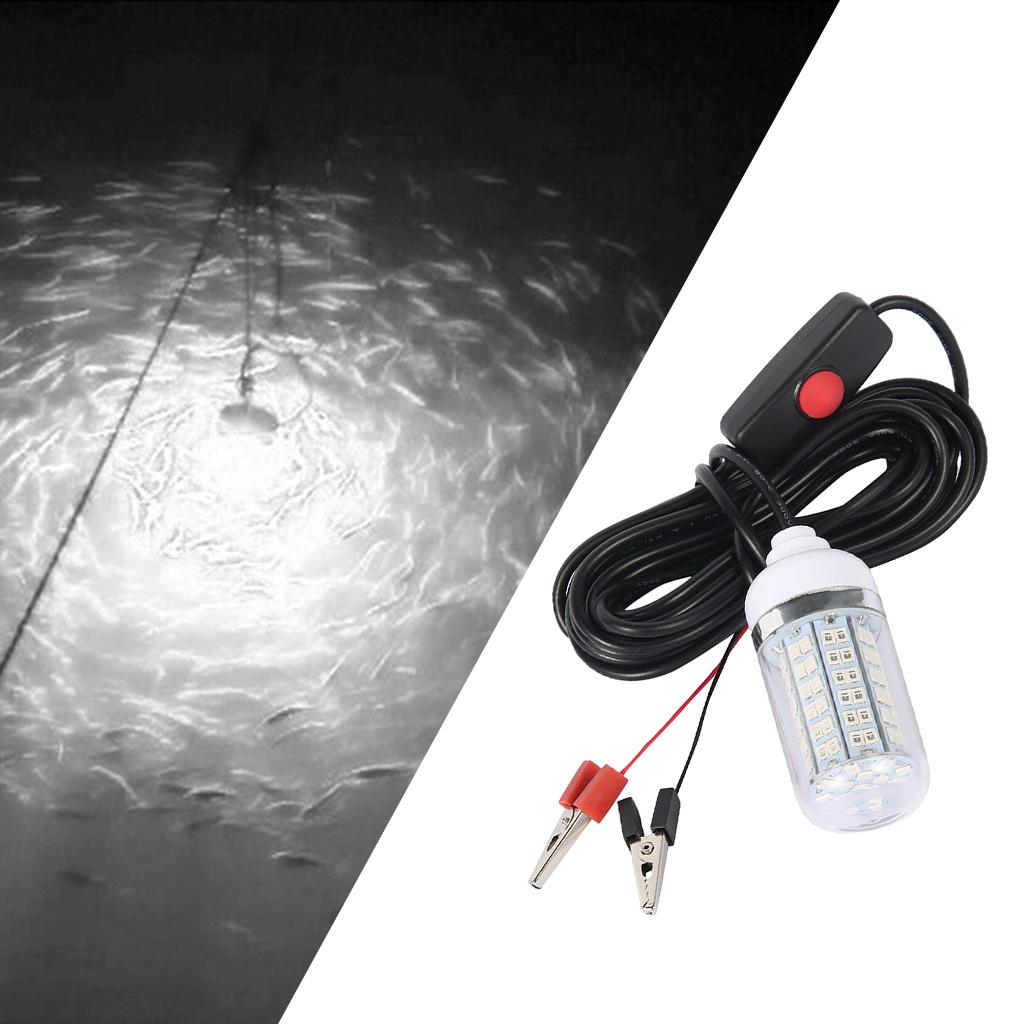 2x 12V 108 LEDs Submersible Fishing Light Underwater Fish Lamp with 5m Cord And Boat