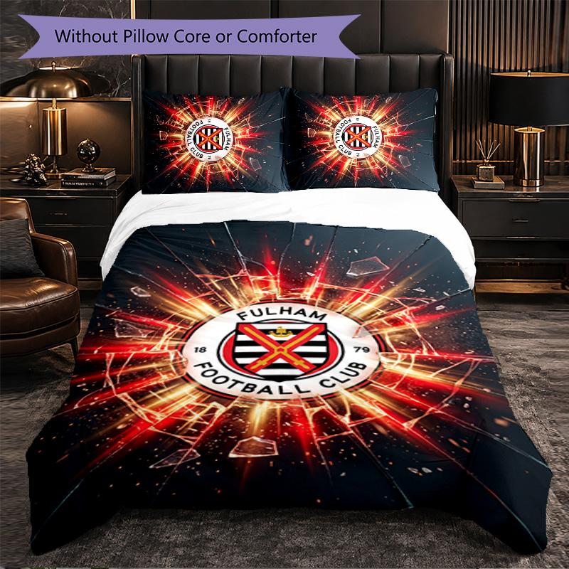 Set Biancheria da Letto Fulham Football 3 Pezzi Morbido Set Copripiumino con Federe Set Decorazione Camera da Letto per la Casa