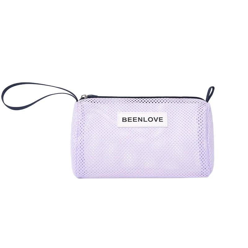 

Multi-purpose Zipper Mesh Storage Pouch Visible Ultra Light Mini Coin Purse Wear-proof Space Saving Cosmetic Bag Office фіолетовий