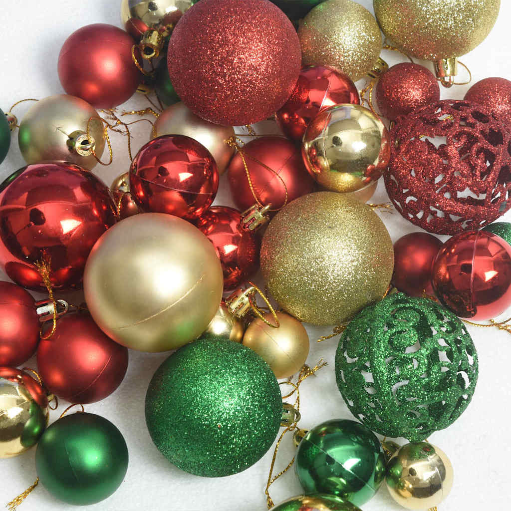 Christmas Ornament Set with 150 LEDs 61 pcs Multicolor Plastic