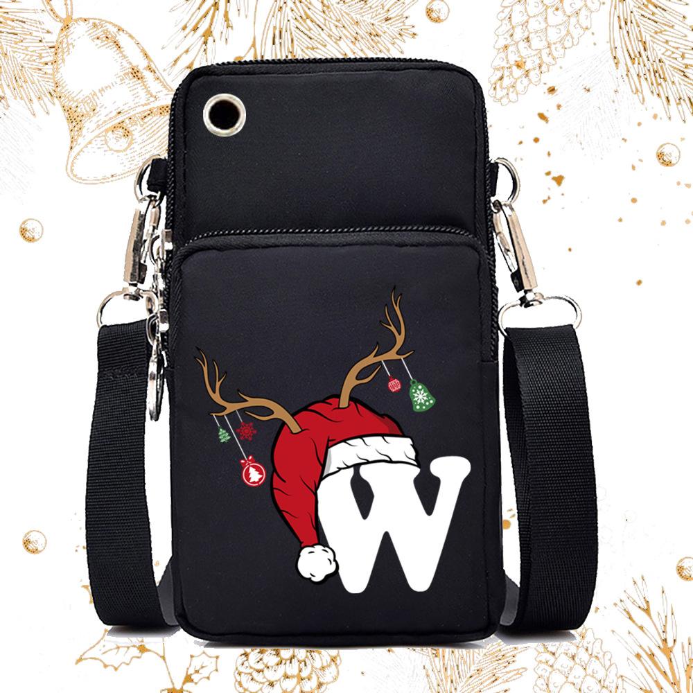 Lightweight Casual Portable Messenger Bag Multifunctional Christmas 26 English Letter Printing