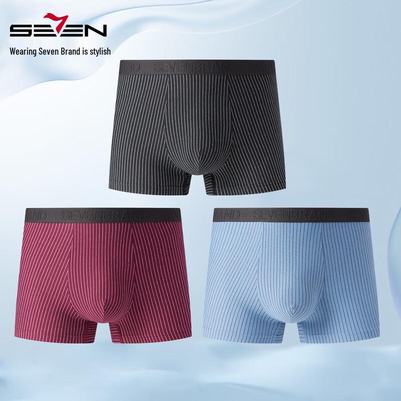 

SEVENBRAND Men s Xinjiang Cotton Antibacterial Boxer Briefs 3-Pack XL