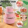 Lidded Plastic Lunch Box Fruit & Snack Storage Container Stackable Food Container Support Microwave Home Food Preservation Box