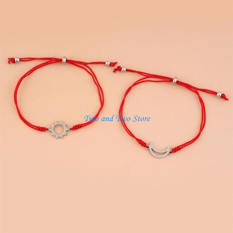 HX6F Red String of Couples Bracelets for Boyfriend and Girlfriend Him and Her Long Distance Relationships Gifts