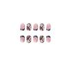 24 Pieces Of Simple Dark Blue French Star Glitter Wearing Nail Short Square European And American Nail Art Fake Nail Sticker