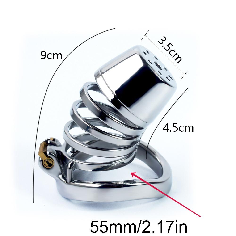Men's CB Lock Metal Chastity Lock Penis Cage  Sex Toy Stainless Steel Cock Ring Ball Stretcher Slave BDSM