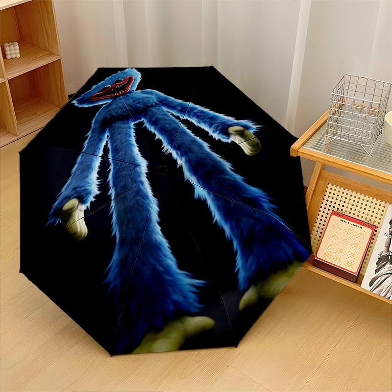 Poppy Playtime Print 8?Ribs Automatic Umbrella Wind Resistant Lightweight Folding Umbrella For Outdoor Travel