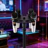 6 Slot Shockproof Microphones Stand Holder Portable Organizers For Studio Recording Live Streaming And Outdoor