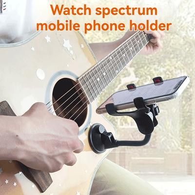 Drehbarer Handyhalter Wasserdicht 360 Grad Drehbarer Gitarren- & Ukulelen-Handyhalter Multidirektionaler Auto- & Desktop-Handy-Ständer