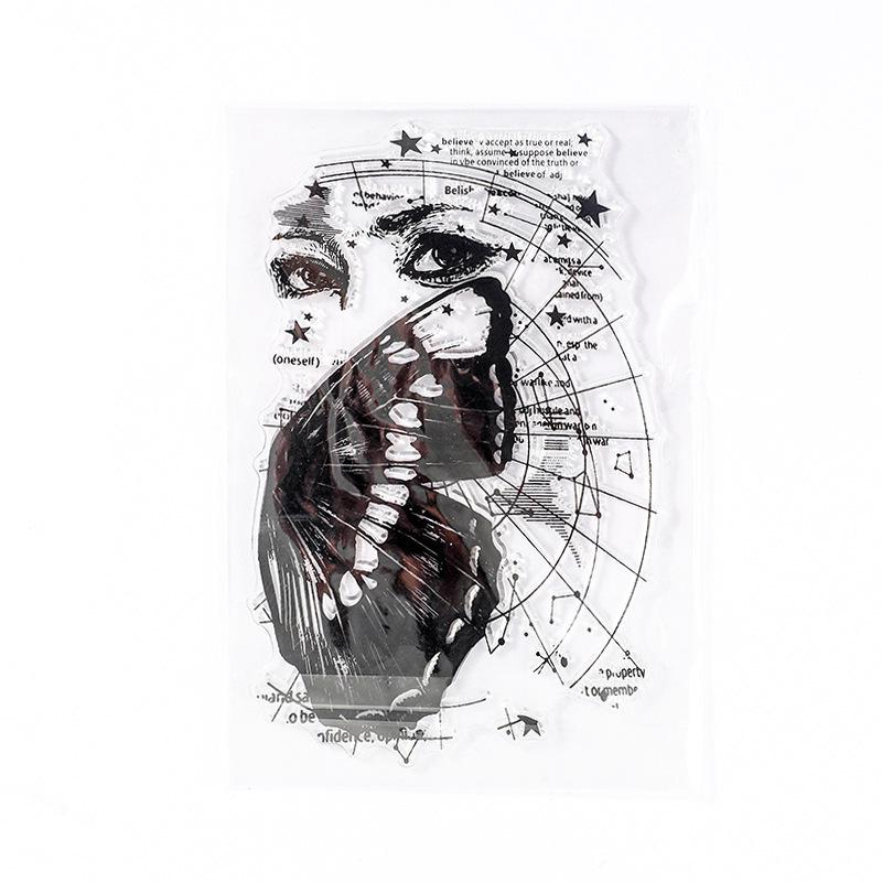 Set ștampile siliconice Artă Retro: Designuri Digitale pentru Plante și Ștampile Poștale pentru Decorațiuni DIY