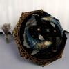 Golden Pisces Zodiac Sign Decorative PlateUmbrella, Portable 3-Fold Compact Umbrella for Men & Women Gift