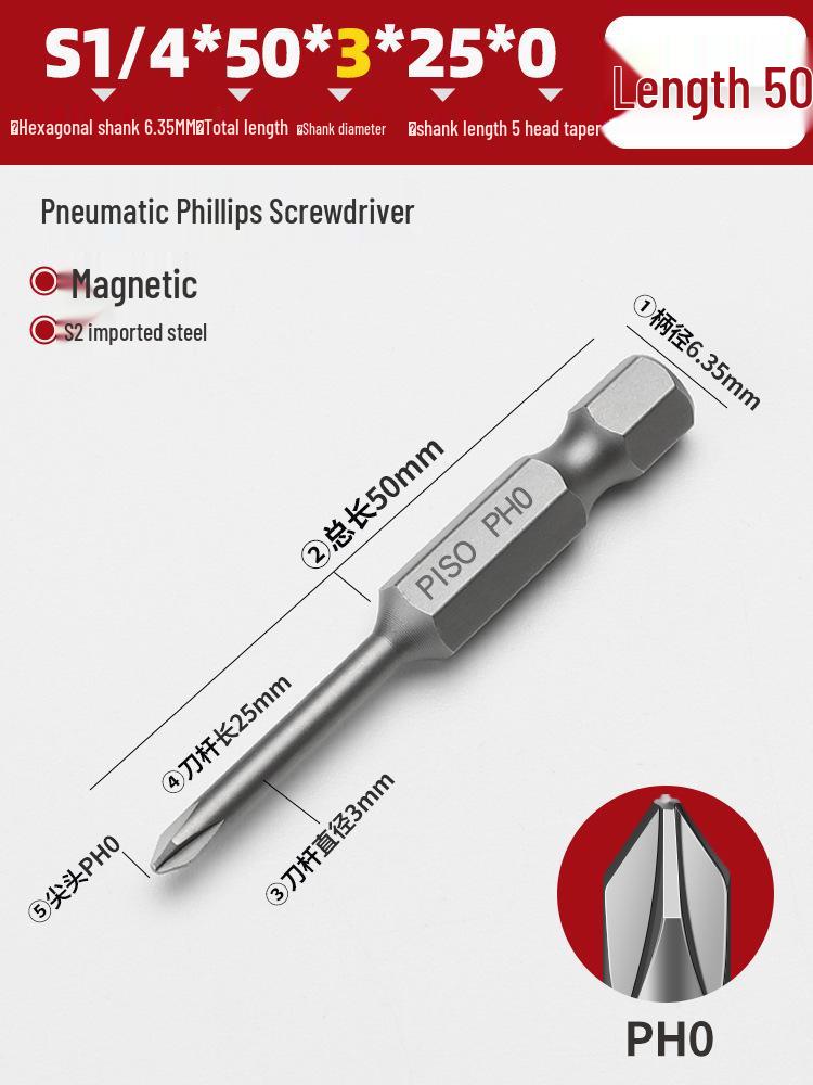 Hexagonal Magnetic Pneumatic Air Screwdriver, S2 1/4 Electric Bit Set