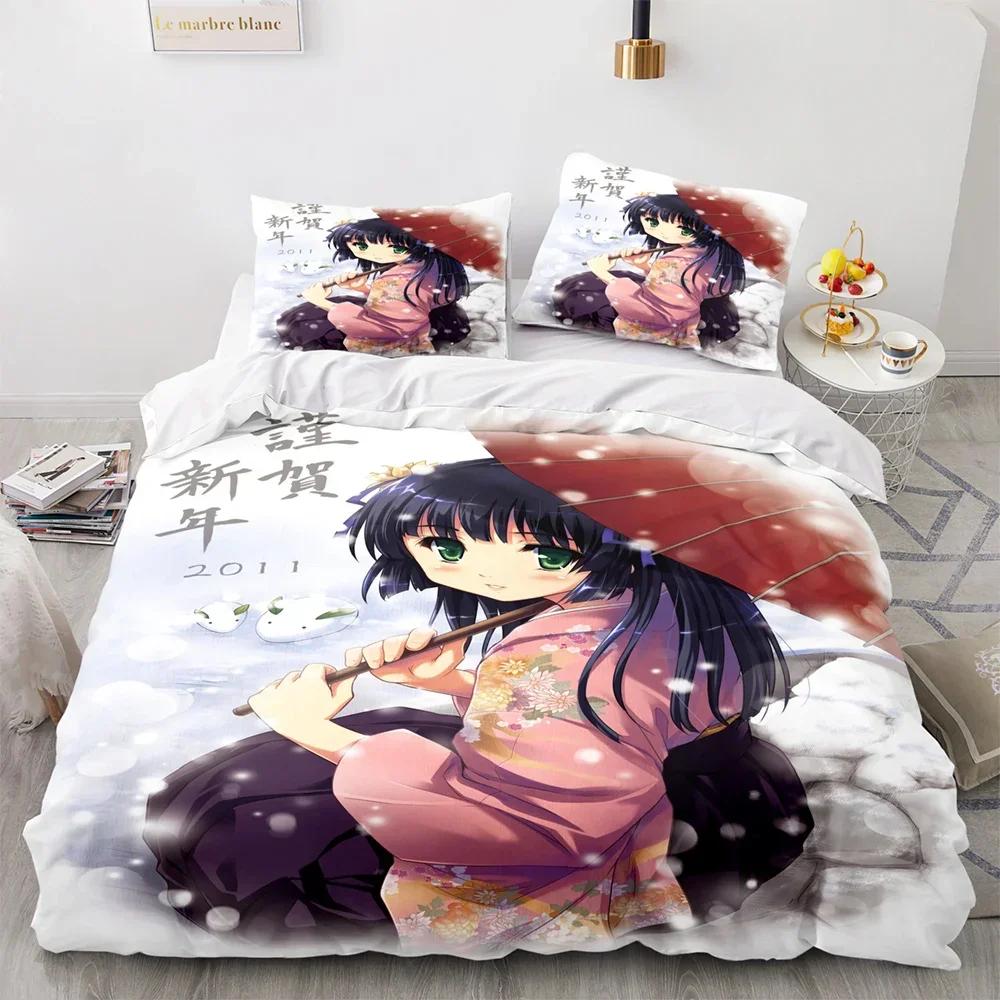 3D Print Kawaii Girl Anime Sexy Girl Comfortable Duvet Cover Pillowcase Bedding Set Children Bedroom Decoration Home Textile