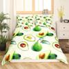 Avokado Dynetrekk sett for barn Kawaii Sengesett Cute Fruits Dynetrekk Twin Size Tropical Botanical Cartoon Quilt Cover