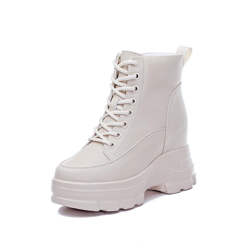 2025 New Women's British Style Ankle Boots - Autumn Collection, Versatile Thick Sole Martin Boots with Inner Lift for a Slimming Effect