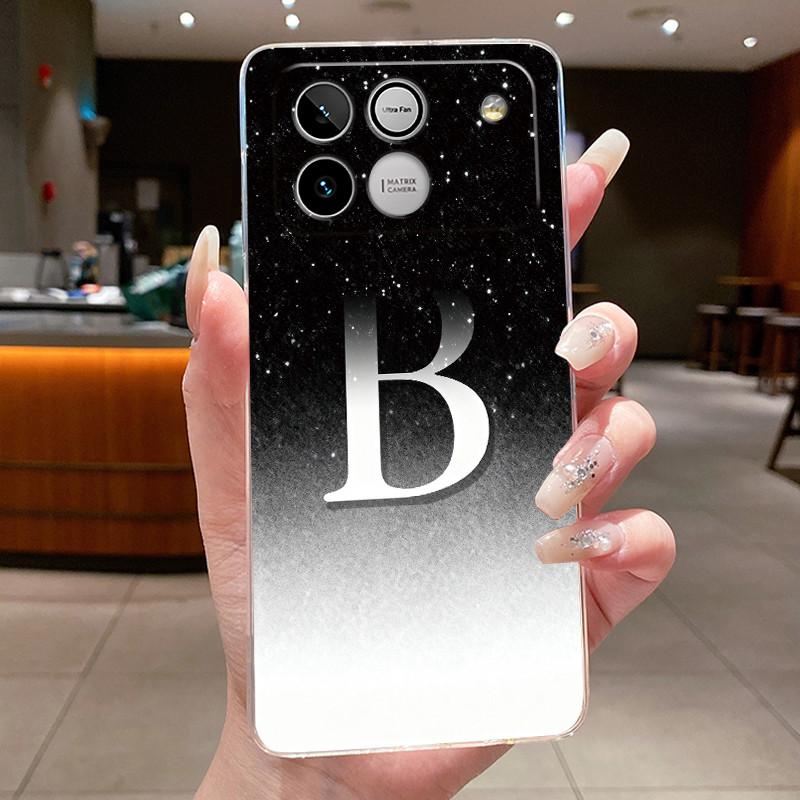 

Popular Lucky A-Z Letter With Flower Pattern Couple Phone Case For Honor Win RT Clear TPU Silicone Anti-scratch Soft Casing Honor Win RT