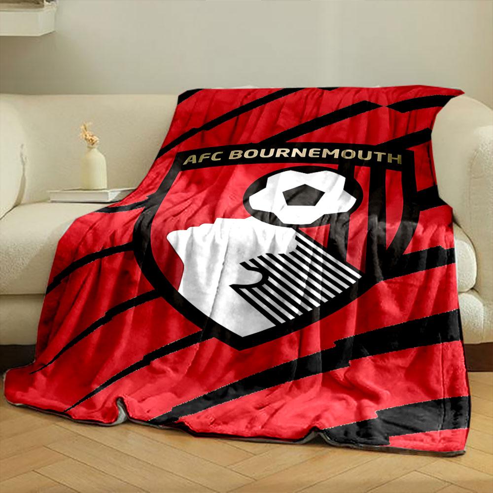 AFC Bournemouth Logo Blanket Design Print Blanket Soft and Cozy Perfect for the Living Room Bed Sofa or a Nap,gift