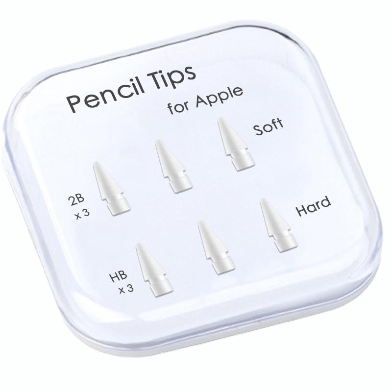 Double Layered Soft Hard Stylus Touch Pen Tips 2B HB Rubber Replacement Nibs Silicone Stylus Tip for Ipad Apple Pencil 1st 2nd