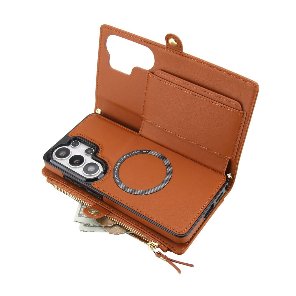 For Samsung Galaxy S26 Ultra/S26 Plus Wallet Case, RFID Blocking Card Holder, Wallet Detachable Magnetic Case Crossbody Strap