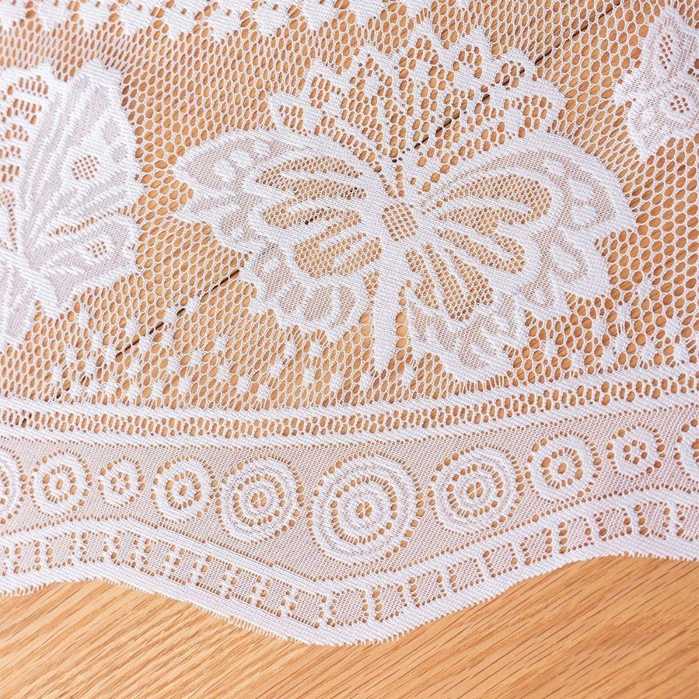 Retro Rustic Lace Tablecloth White Flower Embroidered Home Dust-proof Cover Table Cloth Party Valentine's Day